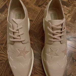 STELLA MCCARTNEY Silver Elyse Stars Oxfords Shoes